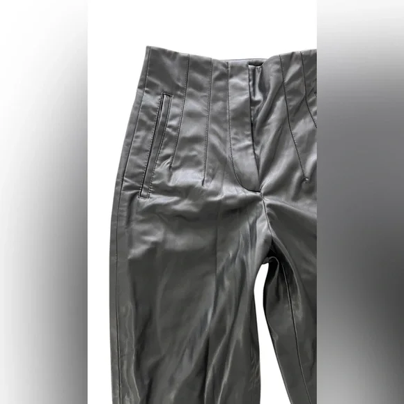 NWT Zara faux leather straight leg pants XS - Picture 2 of 10